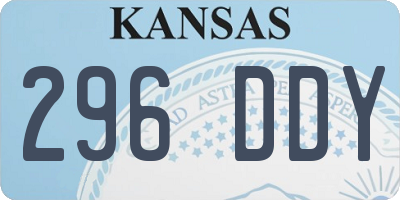 KS license plate 296DDY