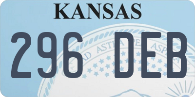 KS license plate 296DEB