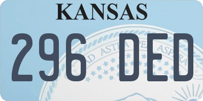 KS license plate 296DED