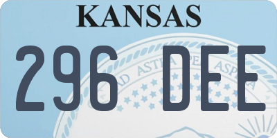 KS license plate 296DEE