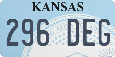 KS license plate 296DEG