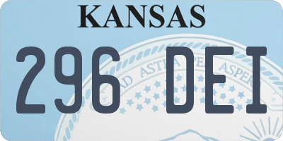 KS license plate 296DEI