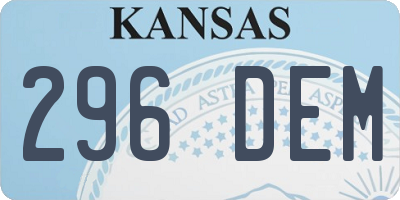 KS license plate 296DEM