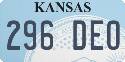 KS license plate 296DEO