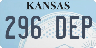 KS license plate 296DEP