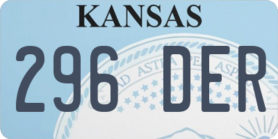 KS license plate 296DER