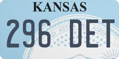 KS license plate 296DET