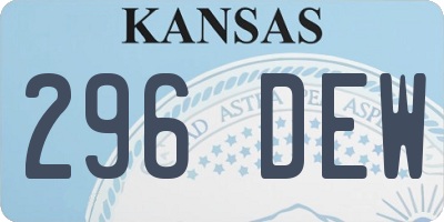 KS license plate 296DEW
