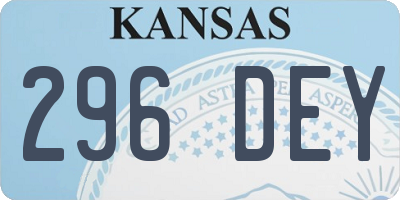 KS license plate 296DEY
