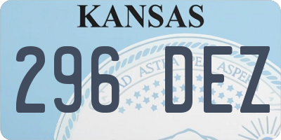 KS license plate 296DEZ