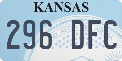 KS license plate 296DFC
