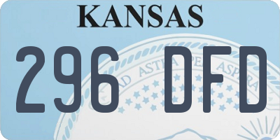 KS license plate 296DFD