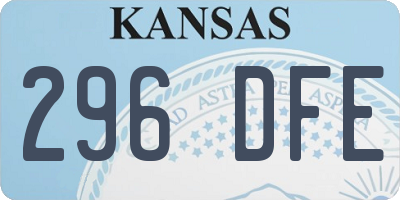 KS license plate 296DFE