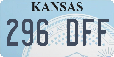 KS license plate 296DFF