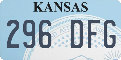 KS license plate 296DFG