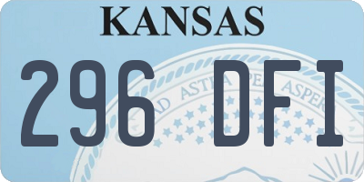 KS license plate 296DFI