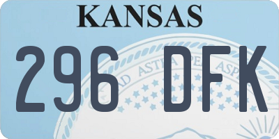 KS license plate 296DFK
