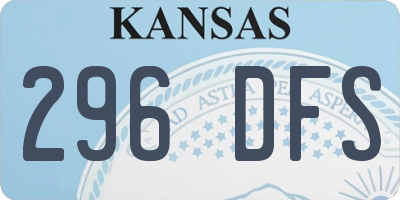 KS license plate 296DFS