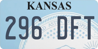 KS license plate 296DFT