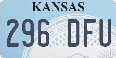 KS license plate 296DFU