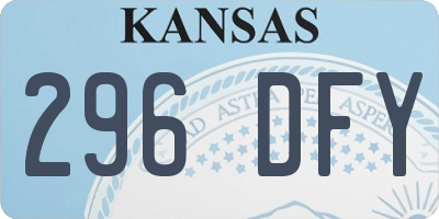 KS license plate 296DFY