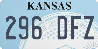 KS license plate 296DFZ
