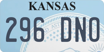 KS license plate 296DNO