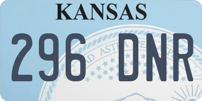 KS license plate 296DNR