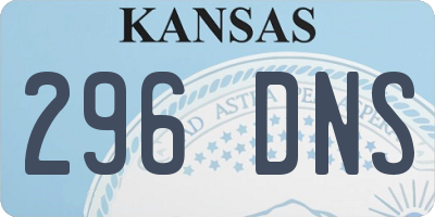 KS license plate 296DNS