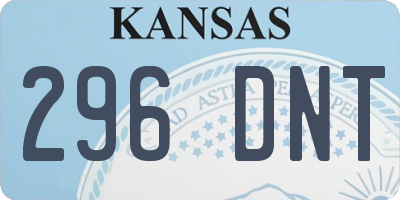KS license plate 296DNT