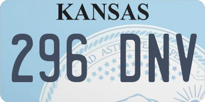 KS license plate 296DNV