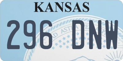 KS license plate 296DNW