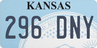 KS license plate 296DNY