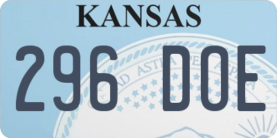 KS license plate 296DOE