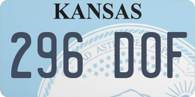 KS license plate 296DOF