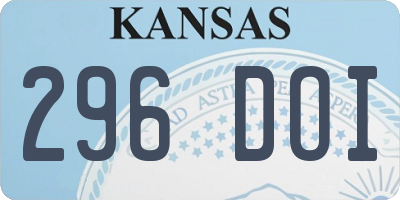 KS license plate 296DOI