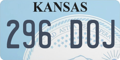 KS license plate 296DOJ