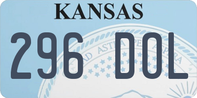 KS license plate 296DOL