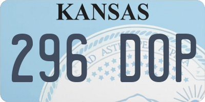 KS license plate 296DOP