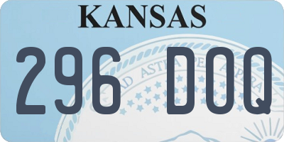 KS license plate 296DOQ