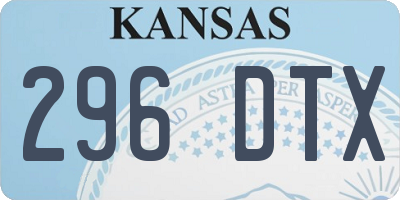 KS license plate 296DTX