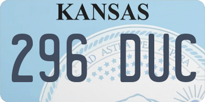 KS license plate 296DUC