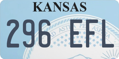 KS license plate 296EFL