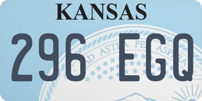 KS license plate 296EGQ