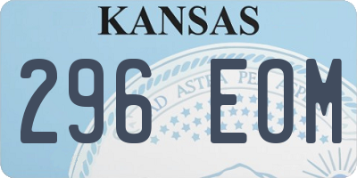 KS license plate 296EOM