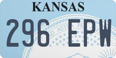 KS license plate 296EPW