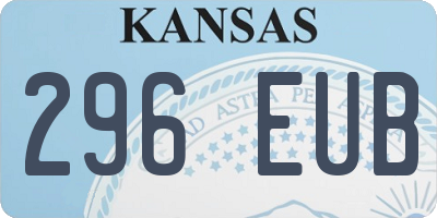 KS license plate 296EUB