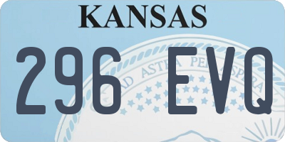 KS license plate 296EVQ