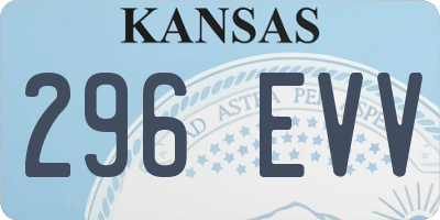 KS license plate 296EVV