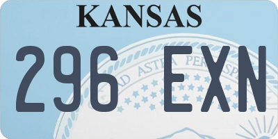 KS license plate 296EXN
